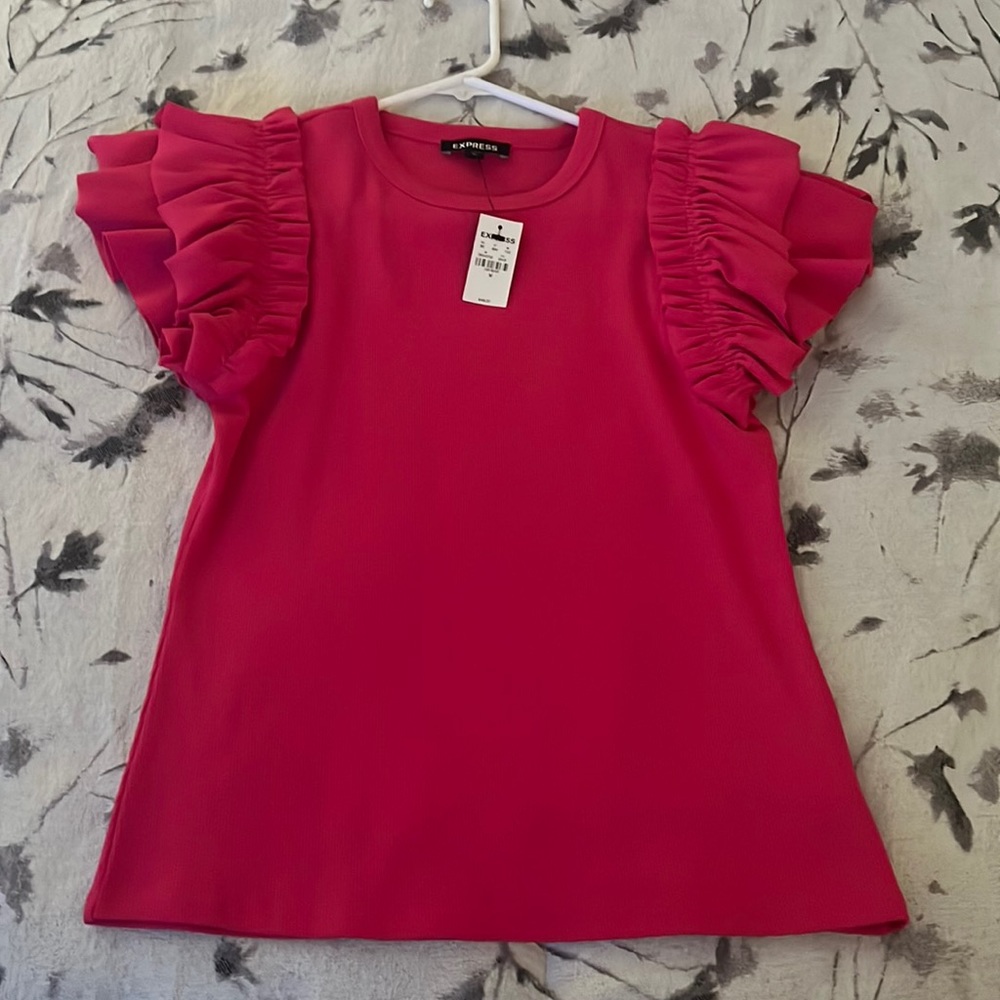 NWT: Express Ruffled Shoulder Top